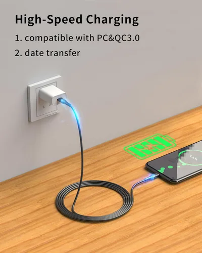 Vista 4 de Cable USB C a USB C (paquete de 2, 6 pies, 60 W/3 A) para iPhone 15, carga rápida para iPhone 15 Pro Max Plus, iPad Mini 6/Pro 2021, iPad Air 4