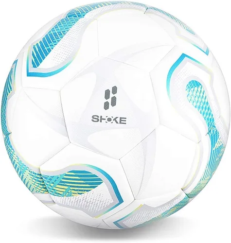Vista 8 de SHOKE Balón de fútbol de tamaño 5, tamaño oficial, entrenamiento con unión térmica, antideslizante, agarre al aire libre/interior, para partidos