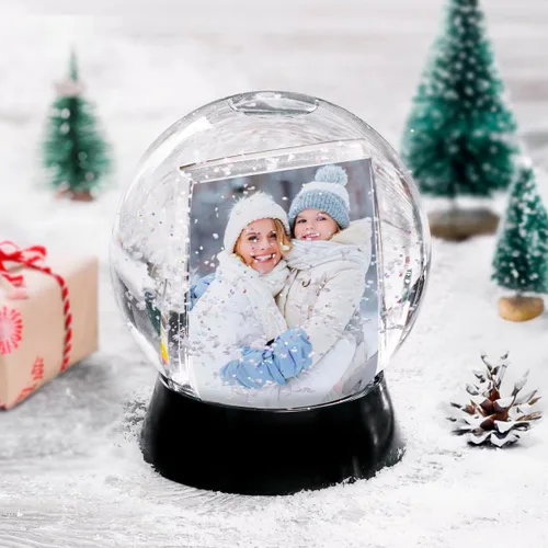 Vista 4 de Neil Enterprises Inc. Esfera 2-Foto Globo de nieve con base negra