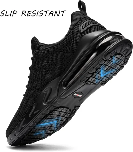 Vista 2 de LARNMERN Zapatos de trabajo antideslizantes para hombre, resistentes al agua, zapatos para caminar, zapatos trabajo, servicio de alimentos