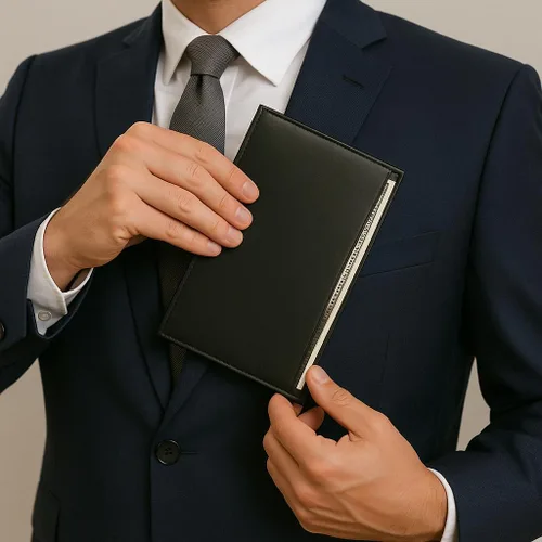 Vista 6 de Marshal Billetera de Cuero Bifold con Bloqueo RFID para Hombres y Mujeres Soporte de Cuero Genuino con 19 Ranuras, 2 Compartimentos para Billetes