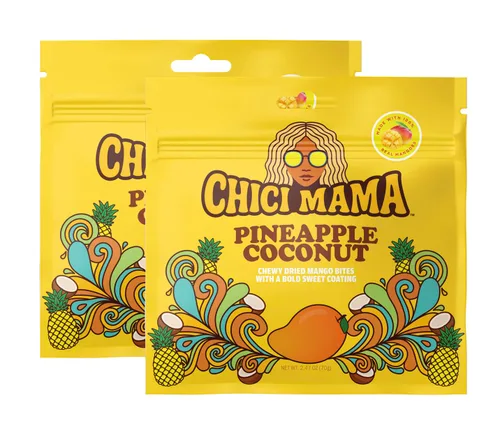 Vista 13 de Chici Mama Blue Raspberry Limeade - Bocadillos de mango, paquete de 2 – Hecho con mango real Golosinas masticables y jugosas alternativas Sin