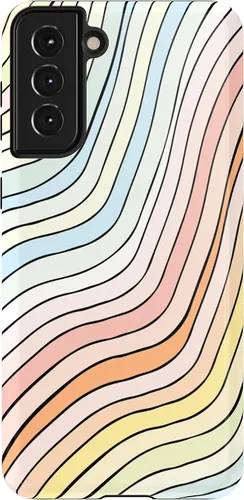 Vista 50 de Casely Funda para Galaxy S21 Here Comes The Sun Colorblock Sunset Diseño protector delgado esencial de doble capa Aquí viene el sol