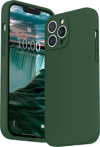 Vista 16 de SURPHY Funda compatible con iPhone 13 Pro Max con protector de pantalla, (protección de cámara + forro de microfibra suave), funda de silicona Negro
