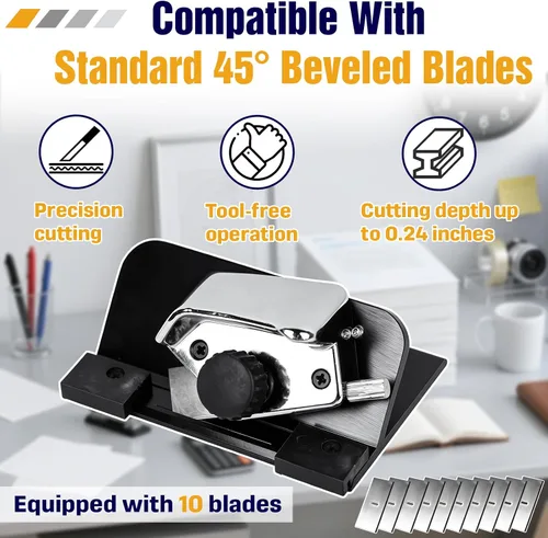 Vista 5 de Handheld 45 Degree Steel Bevel Mat Cutter with Auto-Springback Safety