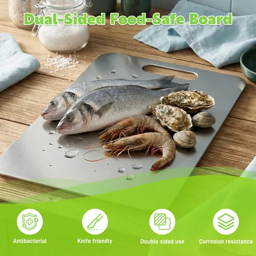 Vista 4 de Tabla de Cortar de Titanio de Doble Cara 100% Titanio Puro Tablas de Cortar para Cocina - Tablas de cortar de titanware de grado alimenticio