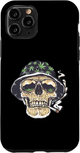 Vista 27 de Funda para iPhone 16 Marihuana Smoking Skull Camo Island Chilling Weed Stoner 420