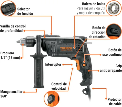Vista 5 de Rotomartillo Industrial 1/2 '650 W