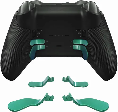 Vista 4 de Replacement Thumbsticks, D-pad, Paddles Trigger Buttons for Xbox One Elite Controller Series 2 & Elite Series 2 Core Controller (E-10IN1-Green)