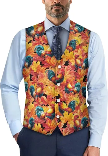 Vista 26 de TODIYADDU Single Breasted Sleeveless Vest for Men Tuxedo Vest Mushroom