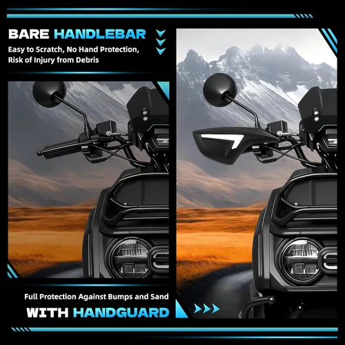 Vista 7 de Mokuo Paramanos de motocicleta LED con luz para Yamaha Zuma 125 2022-2023 - Deflector de viento para manillar, protector de mano
