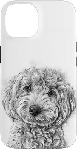 Vista 4 de iPhone 12/12 Pro Golden Doodle Retrato lindo perro ilustración caso de regalo
