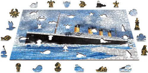 Vista 7 de WOODEN.CITY Titanic - Rompecabezas de madera para adultos, 500 piezas, 14,75 x 10 pulgadas, rompecabezas de la película de los años 90, fabricado