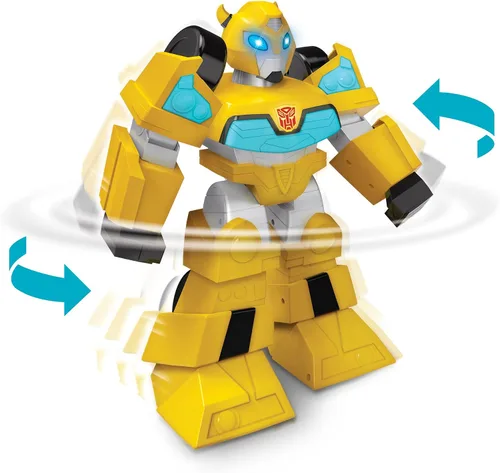Vista 4 de Jam'n Hasbro: Transformers Rescue Bots Academy: Bumblebee RC Robot - Transformador de 12 pulgadas, Luces y Sonidos, Radio Controlado, Función