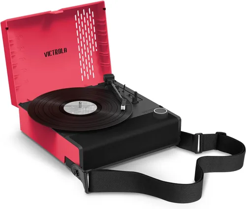 Vista 15 de Victrola Revolution GO – Reproductor de discos de vinilo portátil, tocadiscos Bluetooth con batería, vida útil de batería de 12 horas, reproductor