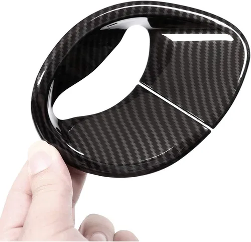 Vista 5 de ABS coche interior cinturón de seguridad delantero cinturón de seguridad cubierta ajuste adhesivo para Alfa Romeo Giulia 2017 2018 2019 Auto Fibra