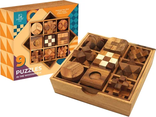 Vista 14 de BSIRI 3 Rompecabezas en una Caja - Rompecabezas de Cerebro de Madera, Rompecabezas Mental 3D para Adultos, Juegos Educativos para Niños