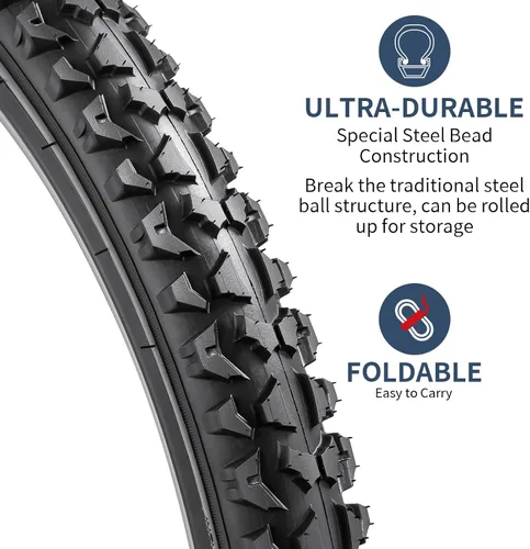 Vista 3 de YUNSCM 2-PCS 16" Kid Bike Tires 16x2.125/57-305 Compatible with Mountain Bike 16 x 2.125 Bicycle Tires