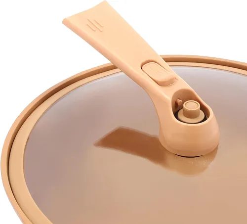 Vista 4 de Olla a presión multifuncional de arcilla antiadherente con cesta de vapor, sartén de cocina casera para freír, cocinar al vapor, guisar y freír