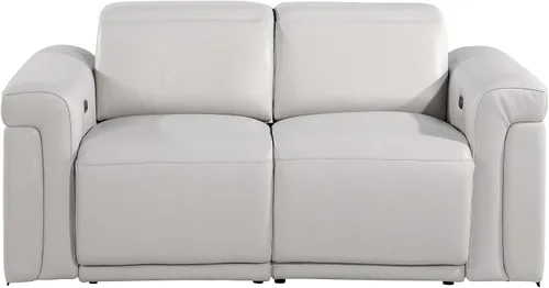 Vista 23 de Blackjack Furniture Mario - Sofá biplaza reclinable de cuero italiano de grano superior con reposacabezas y asientos ajustables, cargadores USB