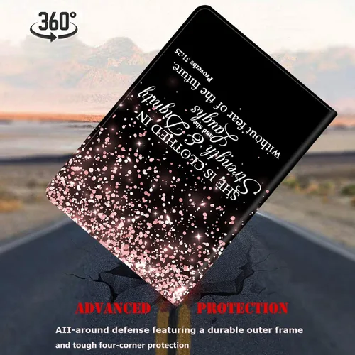 Vista 5 de Funda y posavasos para Samsung Galaxy Tab A7 Lite 2021, soporte ajustable a prueba de golpes para Samsung Tab A7 Lite de 8.7 pulgadas
