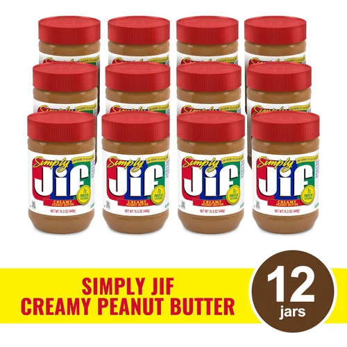 Vista 3 de Simply Jif - Mantequilla de maní cremosa, 15.5 onzas (paquete de 12)
