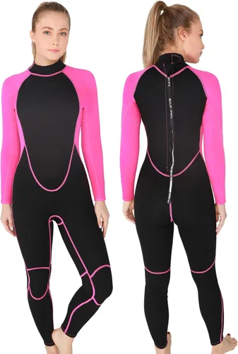 Vista 9 de Traje de neopreno completo para hombre y mujer, 0.118 in, buceo, natación, trajes húmedos térmicos, cremallera delantera/trasera, traje de baño