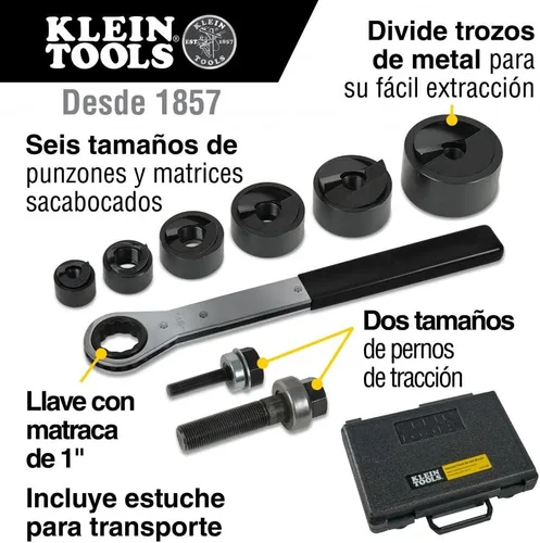 Vista 3 de Klein Tools Juego de punzones con broca escalonada