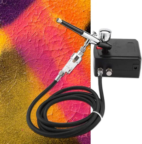 Vista 4 de Kit de aerógrafo Compresor Kit de cepillo de aire, mini pistola de pintura artística, pulverizador, pistola de pintura de arte de belleza, kit