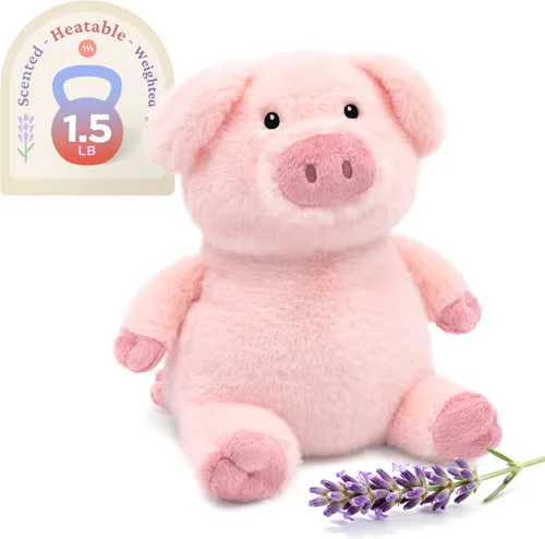 Vista 20 de IKASA Animal de peluche de pingüino para microondas, almohadilla térmica para mayor comodidad y calidez, calentable y refrigerable de 1.5 libras