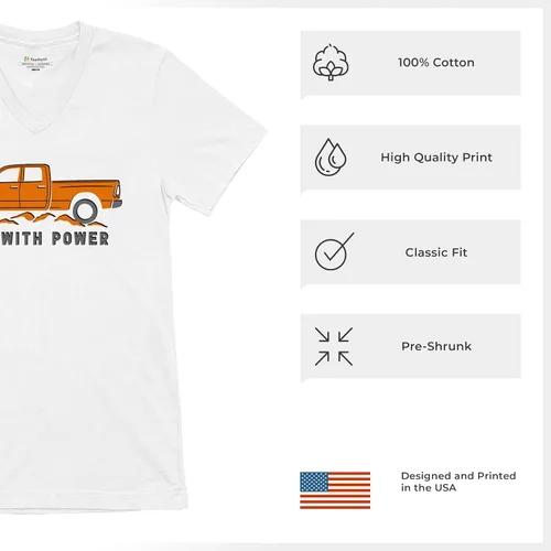 Vista 85 de Tee Hunt Camisetas gráficas y camisetas sin mangas para hombre Roll with Power Pickup Truck