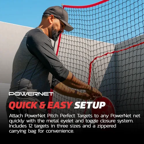 Vista 6 de PowerNet Pitch Perfect Targets & Strikeout Bundle, Softball Baseball Training Equipment Attachment for Baseball Net, Improve Throwing with Strike