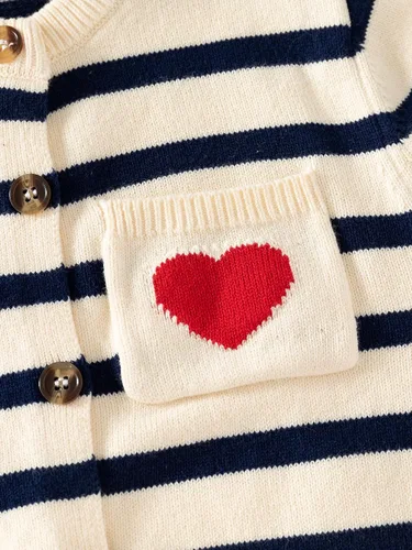 Vista 4 de Suéter de punto para niñas pequeñas, suéter de algodón con cuello redondo, suéter de manga larga, abrigo para otoño e invierno