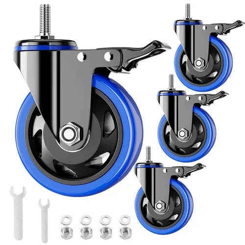 Vista 13 de Ruedas giratorias resistentes de 2 pulgadas con vástago roscado UNC 1/2 "-13 x 1 Azul