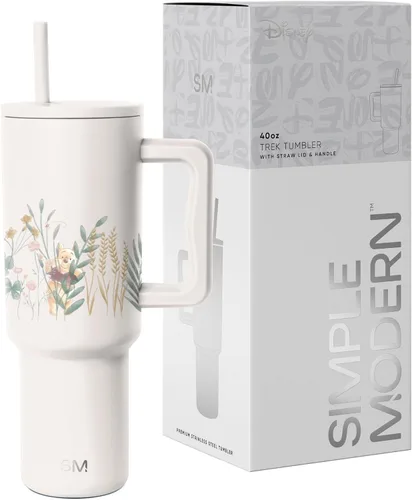 Vista 11 de Simple Modern Disney - Vaso de 40 onzas con asa y tapa con pajilla, botella de agua reutilizable aislada de acero inoxidable de viaje, regalos
