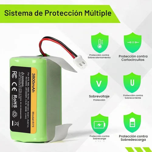 Vista 10 de Batería de repuesto para conector de 2 clavijas