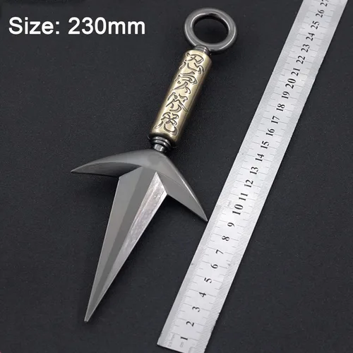 Vista 2 de 9 pulgadas Minato Kunai Uzumaki Kakashi Namikaze kunai Metal Ninja Cosplay Modelo Llavero Colección Regalo de Halloween