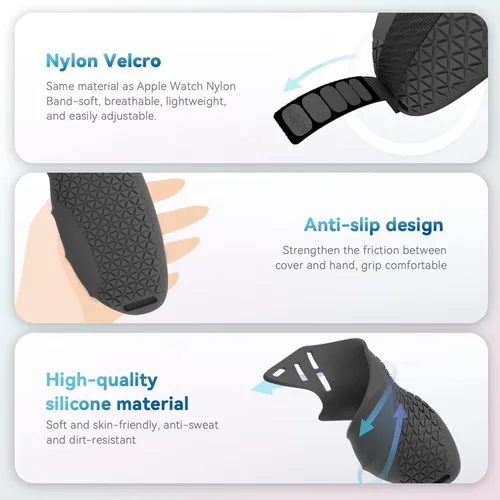 Vista 5 de CNBEYOUNG Funda de agarre para control táctil compatible con Quest 2, funda de mango antitiramiento, accesorios Quest 2 con correa ajustable