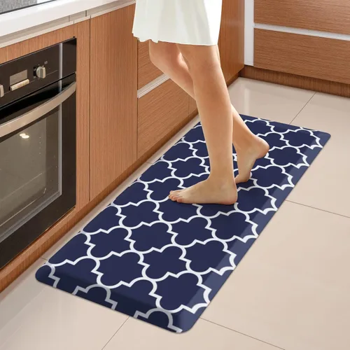 Vista 69 de WISELIFE Tapete de cocina acolchado antifatiga, 17.3 x 28 pulgadas, antideslizante, resistente, de PVC, ergonómico, impermeable, cómodo