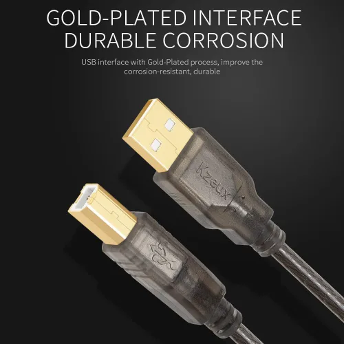 Vista 3 de Cable de impresora USB Cable escáner de 6 pies de alta velocidad A macho a B macho cable para HP, Canon, Epson, Dell, Samsung, etc