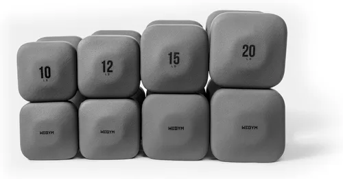 Vista 19 de WeGym SafeGrip Square Dumbbells with Anti Slip Handles, Aesthetic Free Weights for Home Workouts, Stable Design Prevents Rolling during Floor