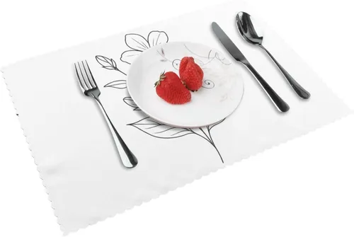 Vista 14 de Rectangular Placemats Set of 4, Heat Resistant Liquid Metal Printed Kitchen Dining Table Mats