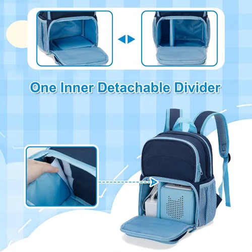 Vista 3 de LoDrid - Mochila compatible con Tonie Box 2/1, varios bolsillos para auriculares Estuche de transporte para cargador y accesorios, bolsa