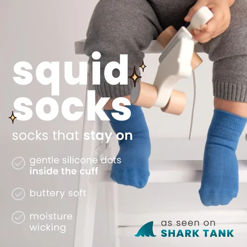 Vista 82 de squid socks Calcetines de viscosa de bambú 0-6M, 6-12M, 12-24M y 2T-3T Calcetines que se mantienen puestos