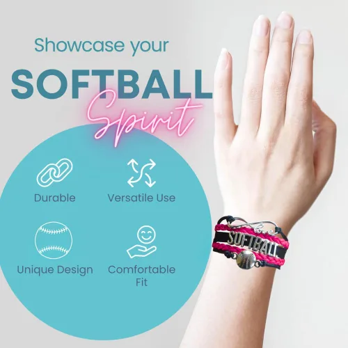 Vista 4 de Pulsera de infinito Joyería ajustable de sóftbol para jugadores, equipos y entrenadores regalos