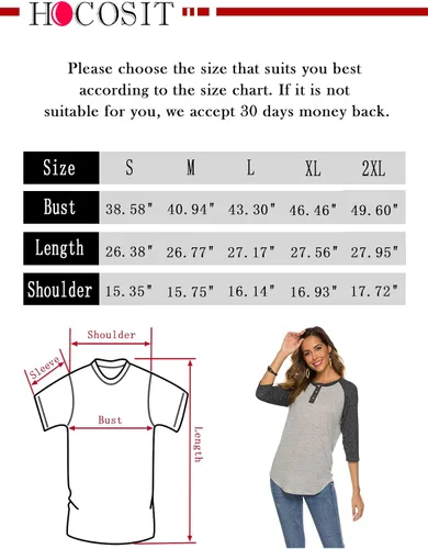 Vista 7 de HOCOSIT - Camiseta básica de verano para mujer con cuello redondo, estilo novio y manga raglán