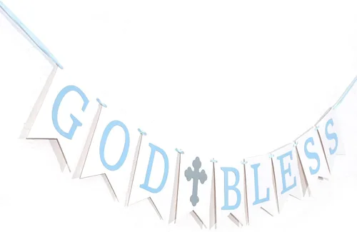 Vista 9 de WAUAO Cartel de God Bless – Bautismo, baby shower, primera comunión, decoración de fiesta de accesorios de fotos