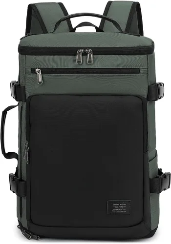 Vista 31 de Kalesi Mochila Bolsa de Lona para Gimnasio 4 Vías Impermeable con Compartimento para Zapatos para Viaje Deporte Senderismo Laptop, 02-Negro