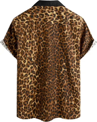 Vista 2 de VATPAVE Camisa hawaiana de manga corta con botones para hombre
