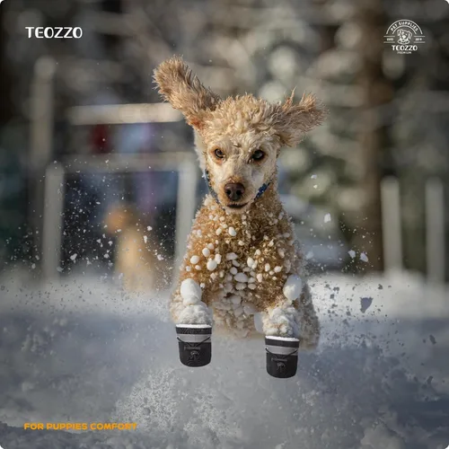 Vista 2 de Botas de nieve para perro, botas de nieve para perros de invierno, botas y protector de patas, botines cálidos para cachorros con tira reflectante